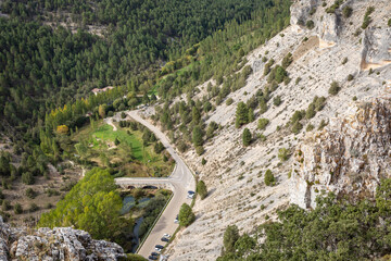 Fototapeta na wymiar a view over Cañon de Rio Lobos Natural Park from La Galiana viewpoint, province of Soria, Castile and Leon, Spain