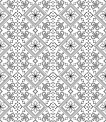 Seamless tiles background. Back and white mosaic background in dutch, portuguese, spanish, italian style. - 505779679