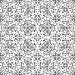 Seamless tiles background. Back and white mosaic background in dutch, portuguese, spanish, italian style.