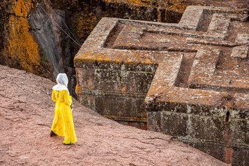 Biet Ghiorgis, Rock Hewn Orthodox Church in Lalibela in Ethiopia