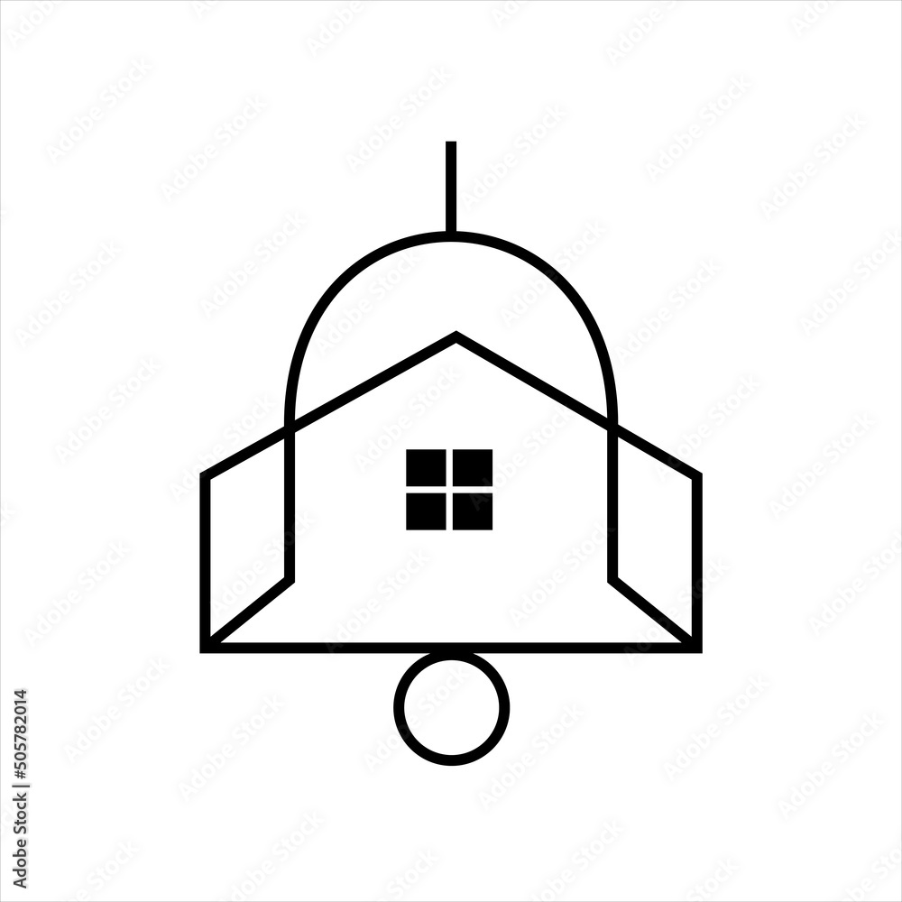 Poster property notification sign for ui. editable property bell icon in eps10 format