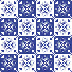 Seamless tiles background. Mosaic pattern for ceramic in dutch, portuguese, spanish, italian style. - 505782270