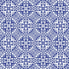 Gordijnen Seamless tiles background. Mosaic pattern for ceramic in dutch, portuguese, spanish, italian style. © jolie_nuage