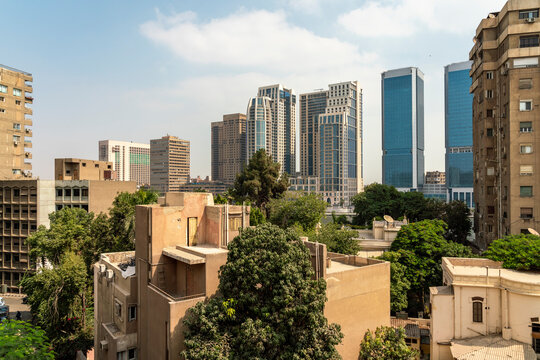 Egypt, Cairo, Cityscape with modern towers in background
