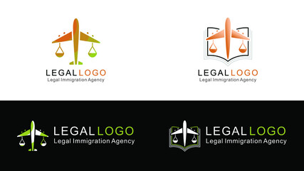 international Legal brand logo design useful for immigration agency company and brand - obrazy, fototapety, plakaty