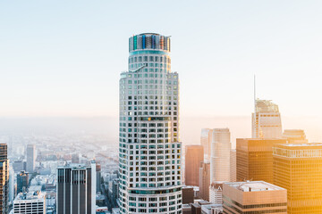 USA, California, Los Angeles, Aerial view of skyscraper