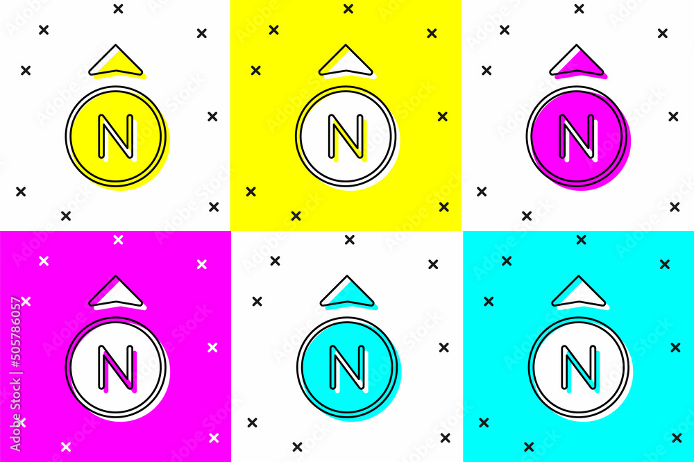 Poster set compass icon isolated on color background. windrose navigation symbol. wind rose sign. vector