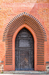 Gothic arched church door

