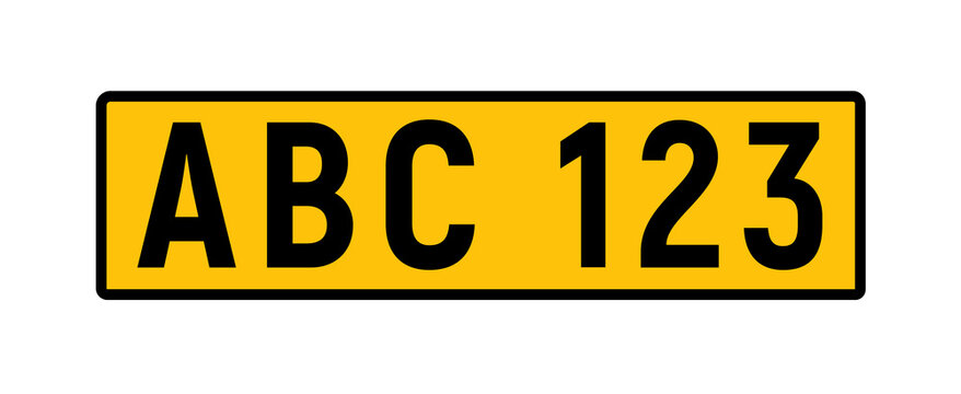 British Uk Car License Plate Template. GB Car Registration Numberplate Sign Design