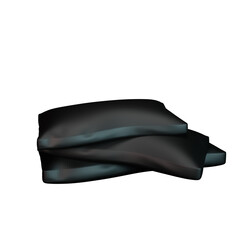 3D render of a retro black pillows on a transparent background - High resolution 4000 x 4000px