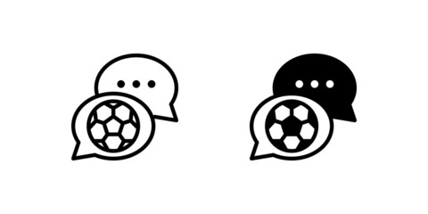 Message bubbles icons. Design for chat, message tablog. Vector graphics on a white background in a flat style for football discuss web sites and advertising big boards. Football podcast icon vector.
