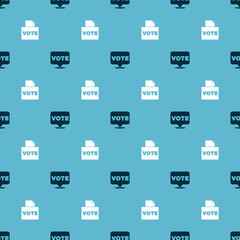 Set Vote and box on seamless pattern. Vector