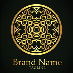 luxury ornament logo line art