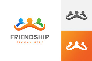 friendship logo, People community, human together family vector symbol, unity logo icon design