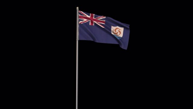 Anguilla flag, 4k video background is transparent