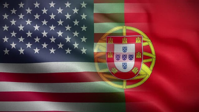 USA Portugal Flag Loop Background 4K