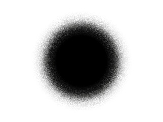 Dotwork stain circle grain noise spray dot abstract pattern black round vector stipple halftone noise circle - obrazy, fototapety, plakaty