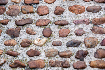 Natural stone tiled blocks close up texture background