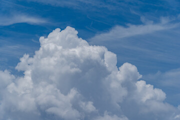 Naklejka na ściany i meble Cumulonimbus cloud and blue sky in JAPAN.