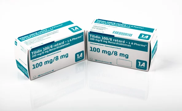 Two Boxes of TILIDIN Painkiller Stock-Foto | Adobe Stock