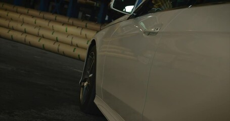 mercedes benz e class side shot from rear to front wheel detail