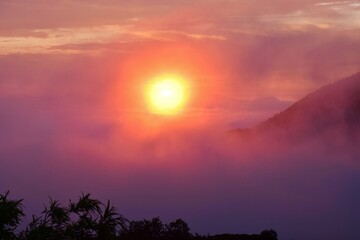夕暮れの北アルプス 立山連峰