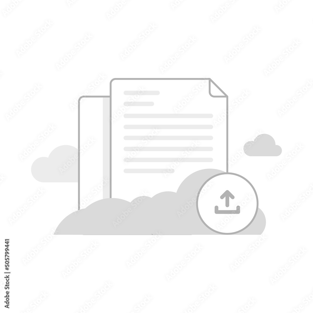 Poster upload document button concept illustration flat design vector eps10. modern graphic element for lan