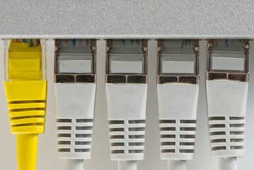 Small router and switch. tcp ip network business concept. High - performance gigabit switch. home...