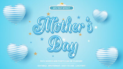 Mother's day text effect 3d editable style