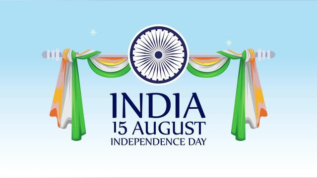 india independence day lettering animation
