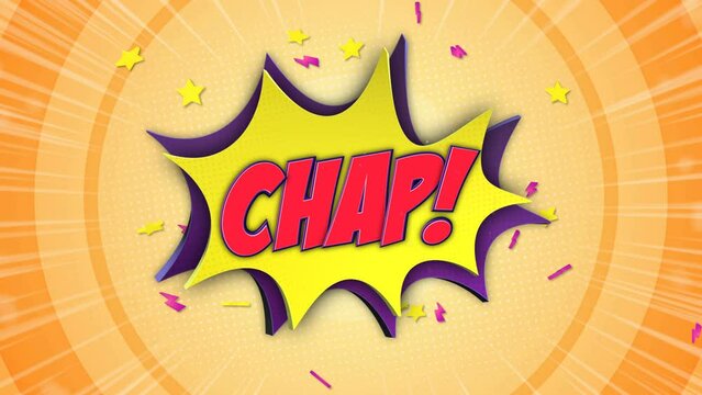 CHAP Comic Text Animation, with Alpha Matte, Loop, 4k
