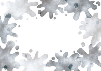 抽象的な飛沫のフレーム　灰色