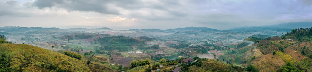 Wat Kong Niam Viewpoint over the valley in Phetchabun, Thailand