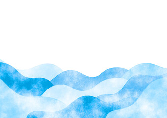シンプルな波の背景　青