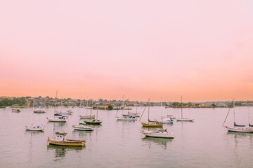 Balmain Marina Sydney, NSW Australia. Seeing a lot of boats, the harbour, the island and the...
