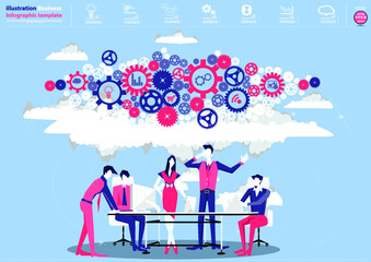 technology contact communicate  - think creativity design modern  Idea and concept vector illustration.