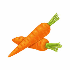 Carrot. Image of a ripe carrot. Vitamin vegetable. Organic food. Orange carrots. Vector illustration isolated on a white background
