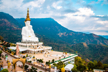 Wat Phrathat Pha Sorn Kaew, white buddha temple in Phetchabun, Thailand