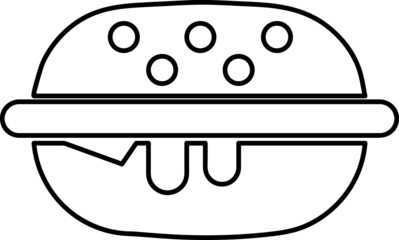 Hamburger line art icon isolated on white background.eps