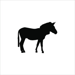 Fototapeta na wymiar Zebra Horse Silhouette for Logo or Graphic Design Element. Vector Illustration