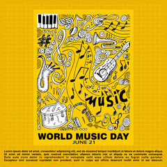 World Music Day, Poster and banner, june 21