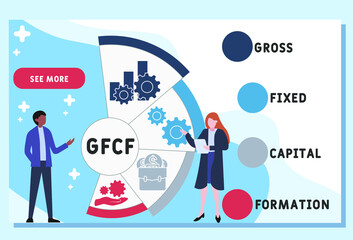 GFCF - Gross Fixed Capital Formation acronym. business concept background. vector illustration concept with keywords and icons. lettering illustration with icons for web banner, flyer, landing pag 