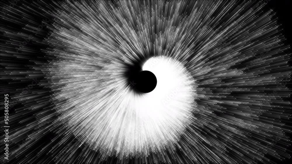 Poster 4k abstract seamless loop white streak flow particles swirl effect motion on black background for yo