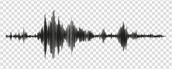 Seismograph measurement or lie detector graph. Seismic measurements with data record. Vector illustration isolated in transparent background