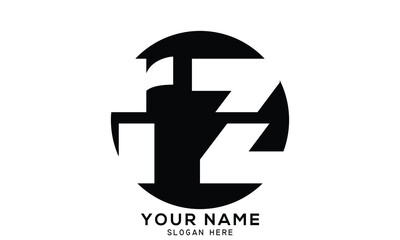 RZ Letter Initial Logo Design Template Vector Illustration 