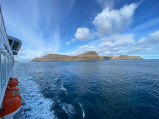 Beautiful breathtaking landscape nature scenery panoramic view of fjords, coast, mountains and...