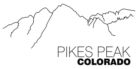 An abstract vector illustration on Pikes Peak Colorado - 505821042