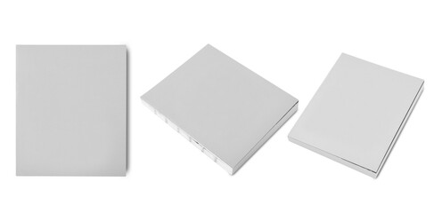 White book mockup isolated on white background with clipping path.