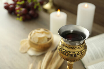 Concept or composition of Eucharist, space for text