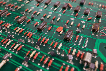 green electronic circuit board.